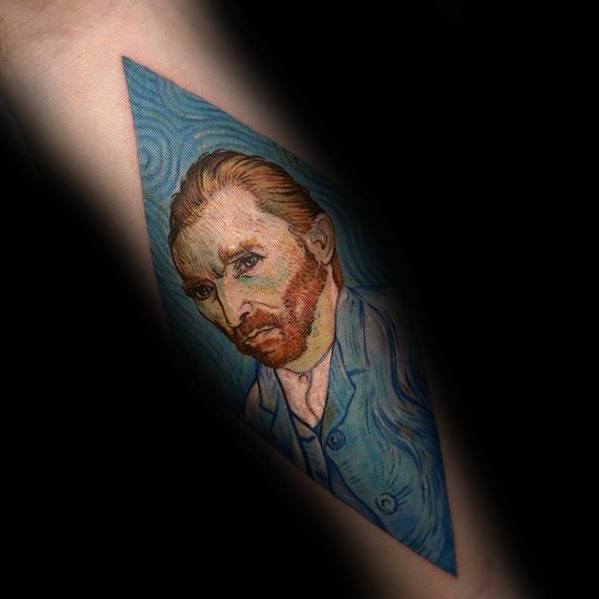 Inner Forearm Guys Vincent Van Gogh Portrait Tattoo Ideas