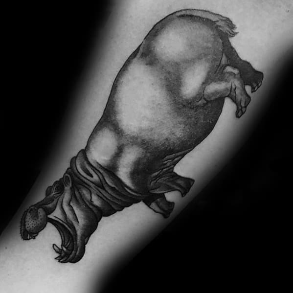 Inner Forearm Hippo Tattoos Guys