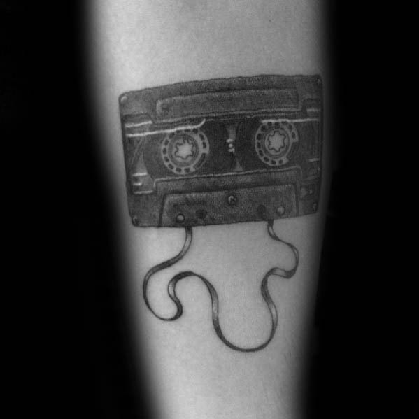 Inner Forearm Male Cassette Tape Tattoo Designs