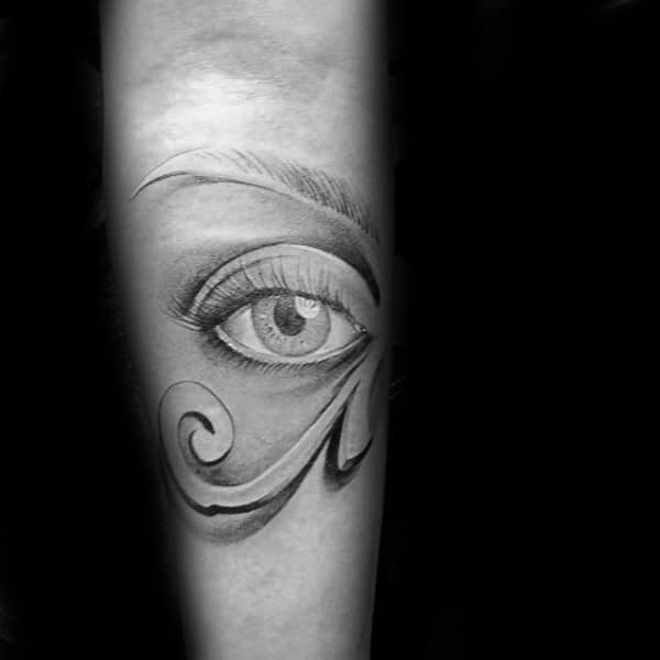 Inner Forearm Male Eye Of Horus Tattoo Idea
