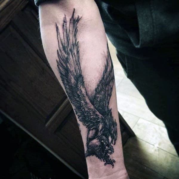 Inner Forearm Male Griffin Tattoo