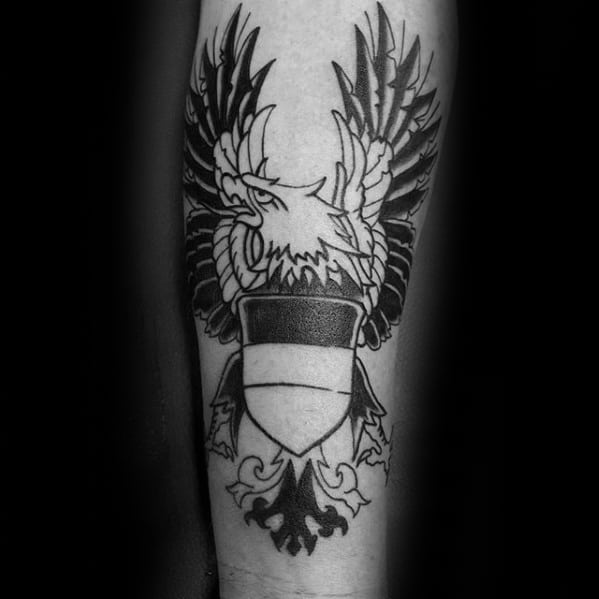 Inner Forearm Masculine Guys German Eagle Tattoos