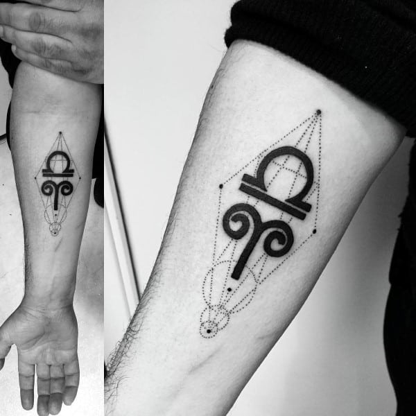 Inner Forearm Mens Aries Geometric Tattoo Designs