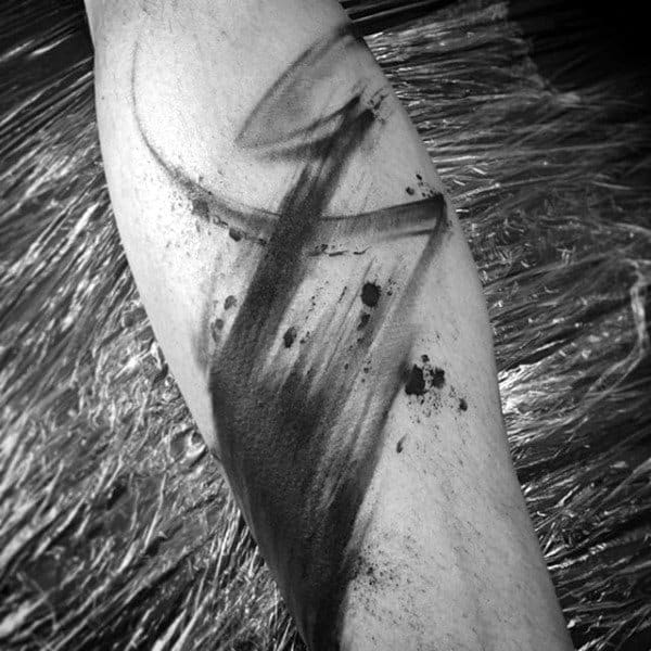Inner Forearm Mens Brush Stroke Tattoo