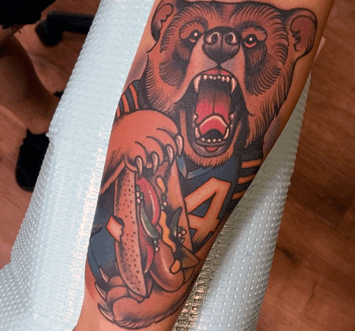 Inner Forearm Mens Chicago Bears Tattoo Design Inspiration