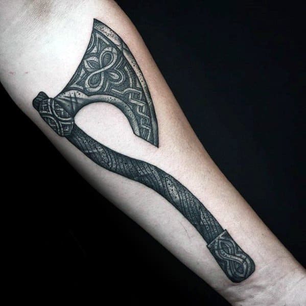 Inner Forearm Mens Cool Axe Tattoo Ideas