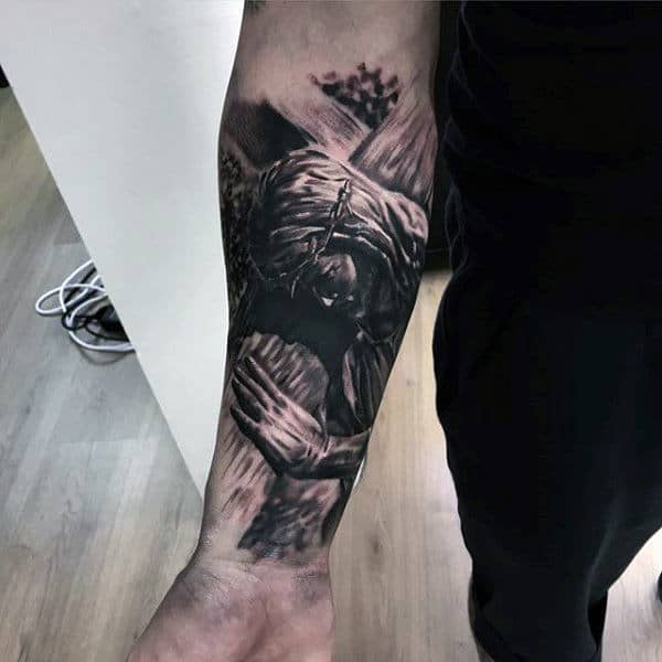 Inner Forearm Mens Jesus Tattoos