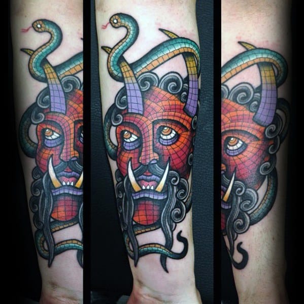 Inner Forearm Mosaic Guys Tattoos