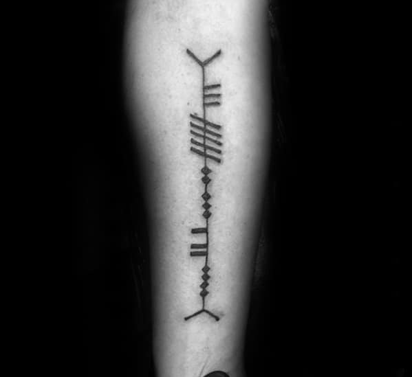 Inner Forearm Ogham Guys Tattoo Ideas