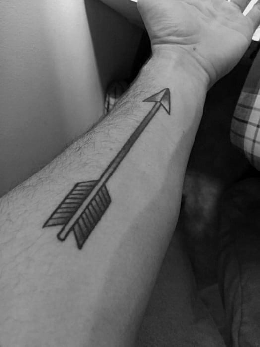 Inner Forearm Old School Male Simple Arrow Tattoos
