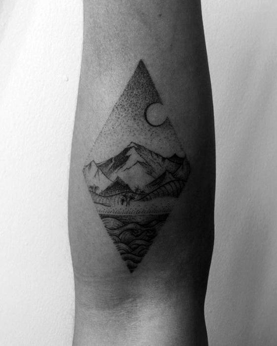 Inner Forearm Shaded Beach Guys Small Tattoo Designs