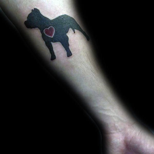 Inner Forearm Small Cool Male Pitbull Tattoo Designs