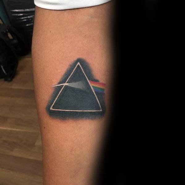 Inner Forearm Small Creative Dark Side Of The Moon Pink Floyd Tattoos For Men