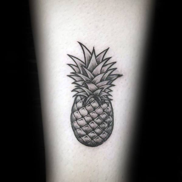 Inner Forearm Small Distinctive Male Pineapple Tattoo Designs