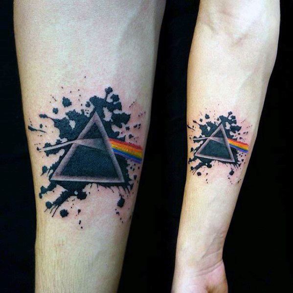 Inner Forearm Small Pink Floyddark Side Of The Moon Mens Tattoo Designs