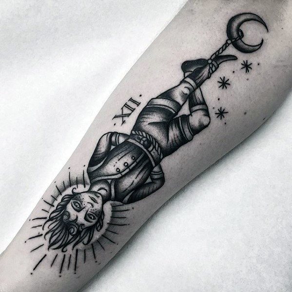 Inner Forearm Tarot Tattoo Designs For Guys