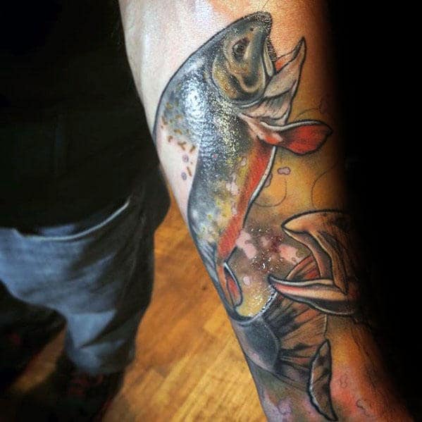 Inner Forearm Trout Fish Guys Tattoos