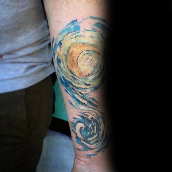 Inner Forearm Vincent Van Gogh Tattoo Ideas For Men