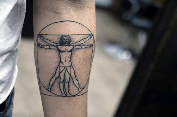Inner Forearm Vitruvian Man Design Inspiration For Men