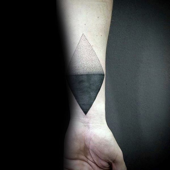 Inner Forearm Wrist Male Cover Up Geometric Solid Black Ink Tattoos