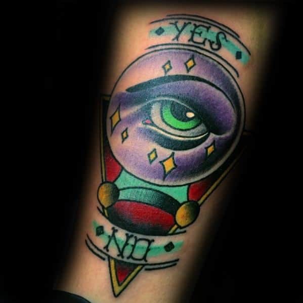 Inner Forearm Yes No Unique Mens Crystal Ball Tattoos