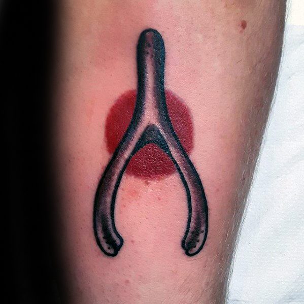 Inner Forearmmale Wishbone Red Sun Tattoo Ideas