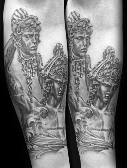 Inner Forearms Perseus Mens Tattoo Designs