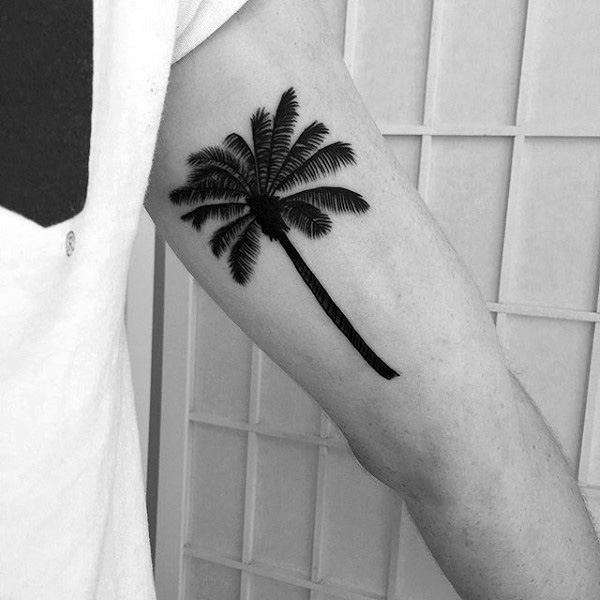 Innerarm Guys Dark Palm Tree Tattoo