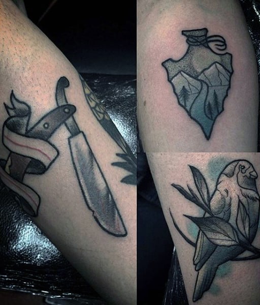 Innovative Watercolor Tattoo On Forearms For Men