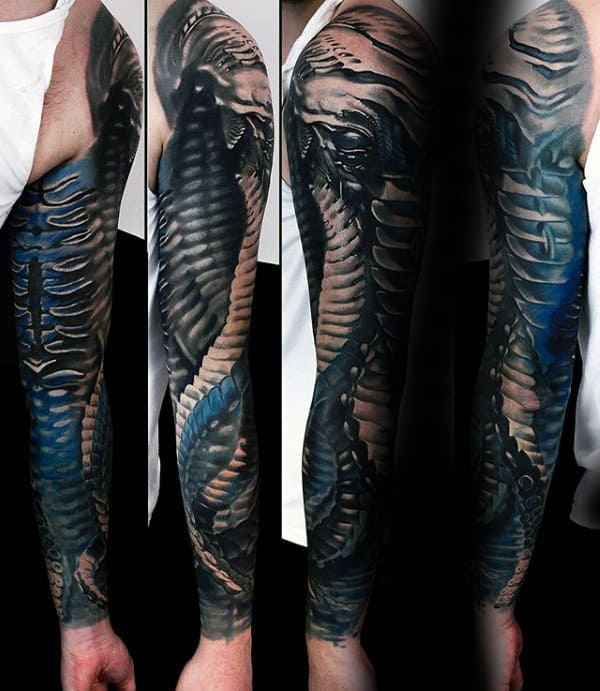 Insane Unique Mens 3d Sleeve Tattoos