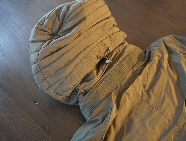 Insulated Mens Kuhl Wildkard Hybrid Jacket Back Of Hood With Pull String Adjustment