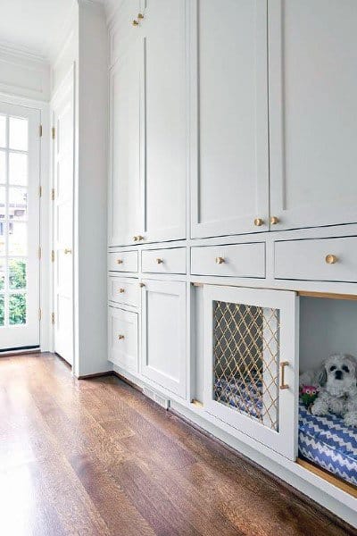 dog room built-in to large cabinets 