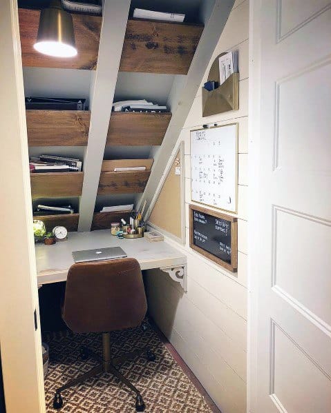 under the stairs closet office nook
