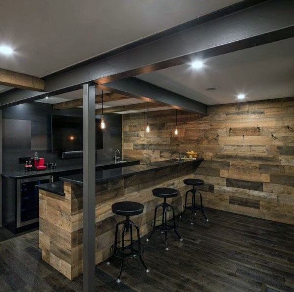 industrial basement man cave