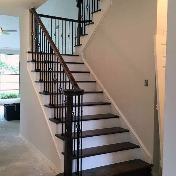 wood stair railing traditional style