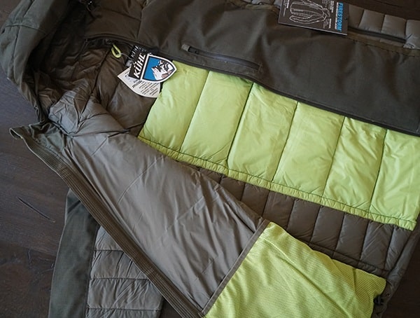 Interior Olive And Bright Green Mens Firestorm Down Parka