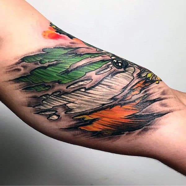 Irish Flag Mens Bicep Muscle Tattoos