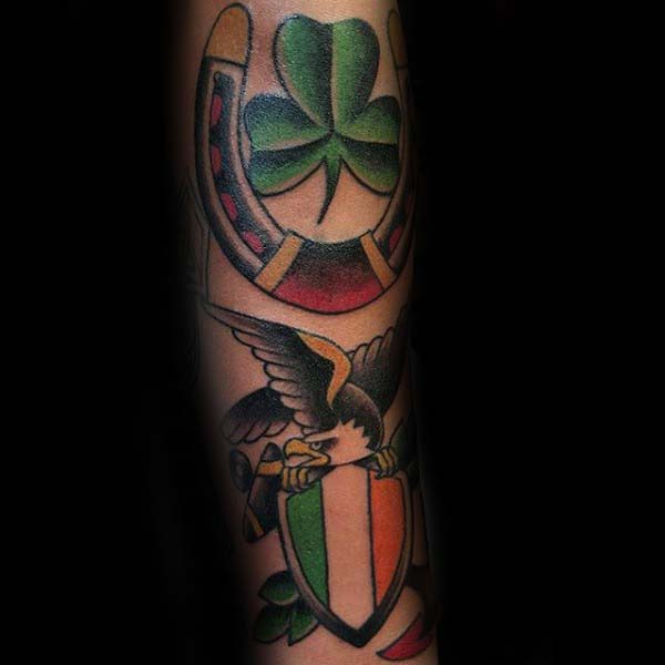 Irish Themed Old School Mens Tattoos On Forearm