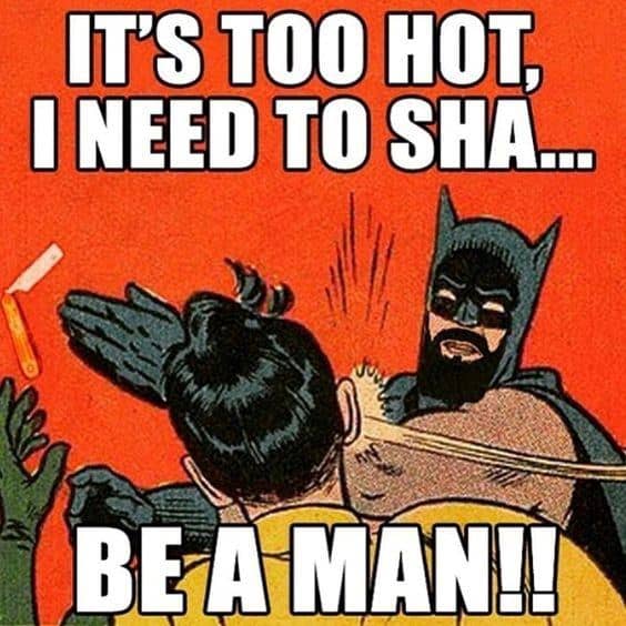It Is Too Hot I Need To Shave Be A Man Funny Beard Memes