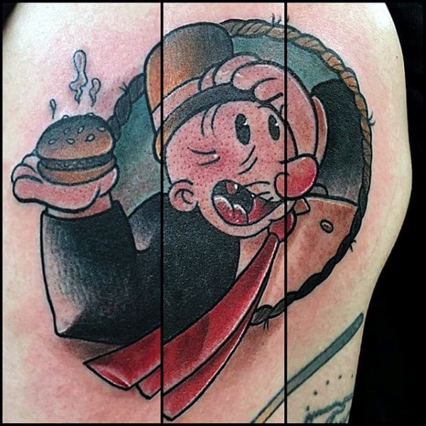 J Wellington Wimpy Mens Popeye Upper Arm Tattoo