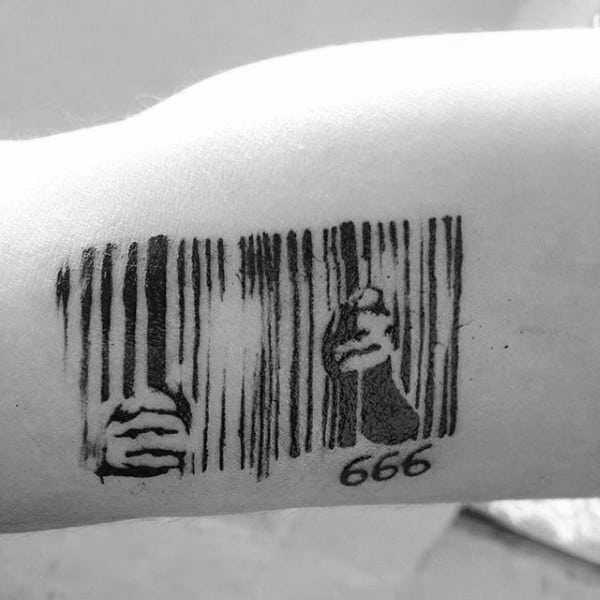 Jail Bars Barcode Mens Tattoos On Arm