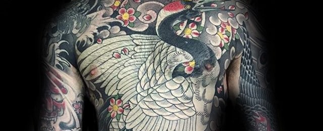 Japanese Crane Tattoo Designs For Men