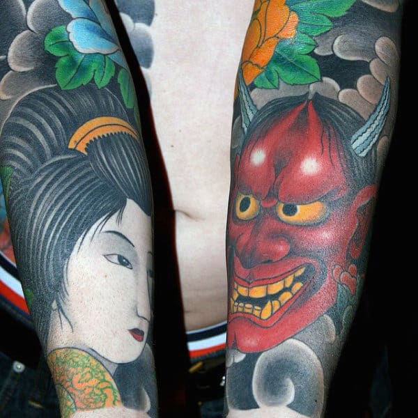 Japanese Creative Forearm Sleeve Tattoos For Men