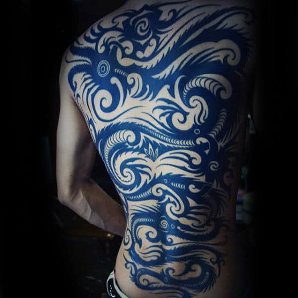 Japanese Dragon Amazing Mens Tribal Back Tattoos