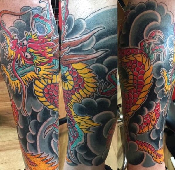 Japanese Dragon Forearm Mens Tattoo Ideas
