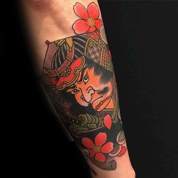 Japanese Forearm Gentleman With Kite Tattoo