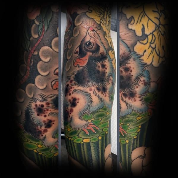 Japanese Guys Rat Forearm Sleeve Tattoos