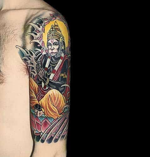 Japanese Half Sleeve Guys Hanuman Tattoo