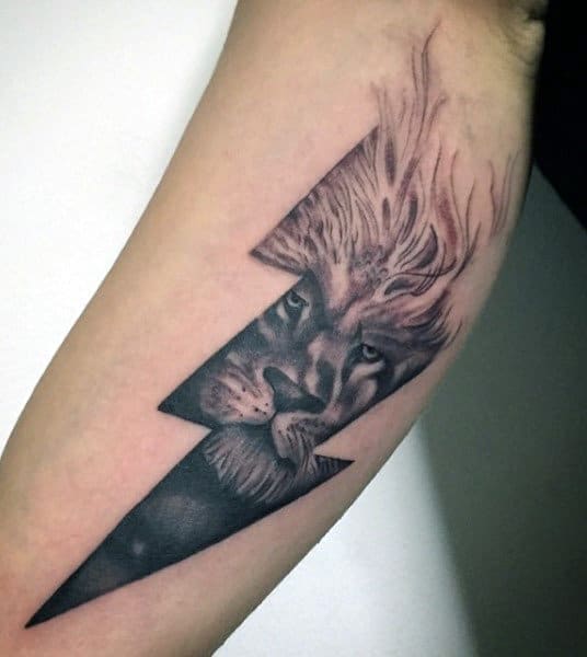 Lightning Tattoo With Lion