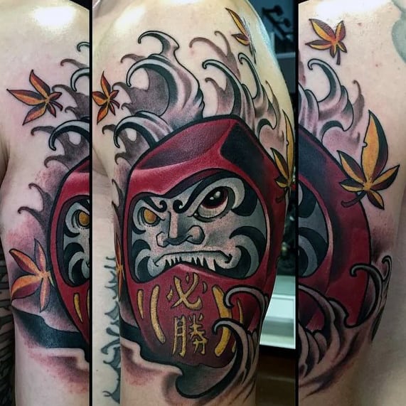 Japanese Male Daruma Doll Tattoo On Arm